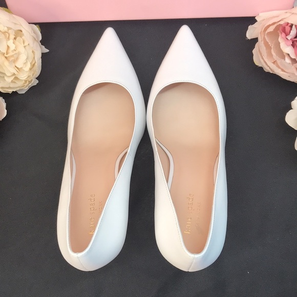 Kate Spade White Leather Pumps - Picture 4 of 8